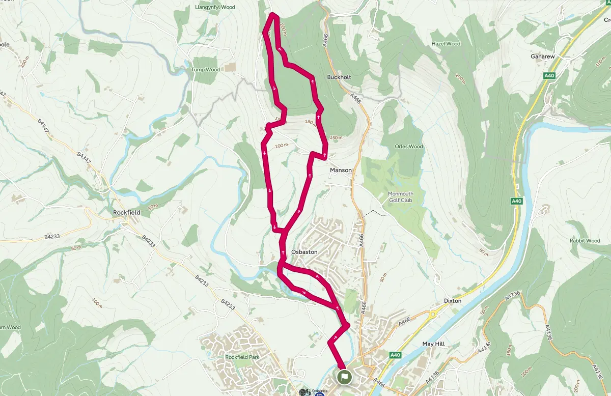 walk 2 monmouth to manson and buckholt